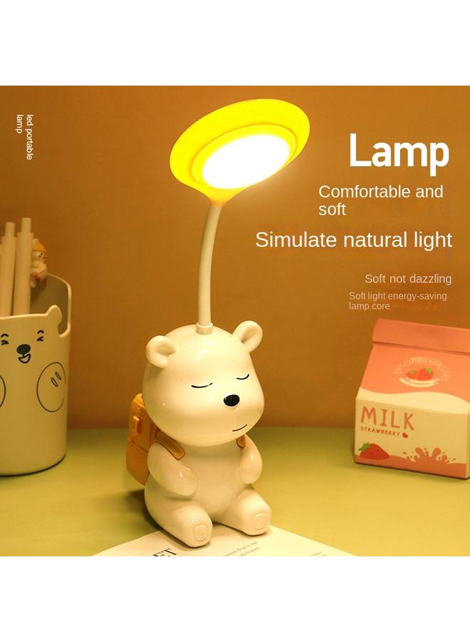 Bluejw New Bear Cartoon Learning Table Lamp Kindergarten Children's Creative Nightlight Bedroom Bedside USB Rechargeable Table Lamp - Image 3