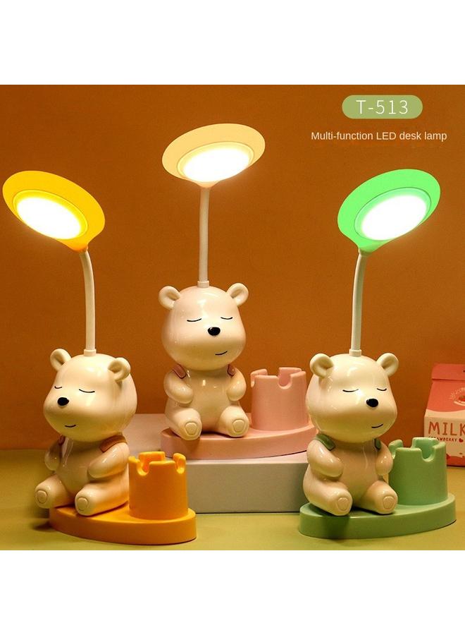 Bluejw New Bear Cartoon Learning Table Lamp Kindergarten Children's Creative Nightlight Bedroom Bedside USB Rechargeable Table Lamp - Image 1