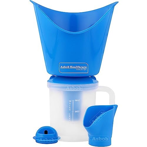 Asbob 3 in 1 steamer for cold and cough, vaporizer steamer for cough,cold and facial, steam inhaler & vapourisers for adult - Blue - Image 1