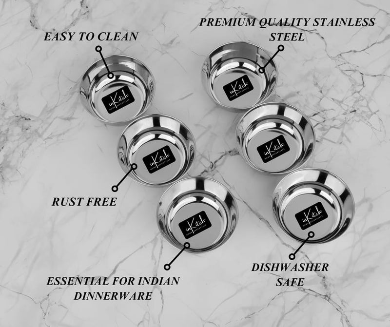inKitch Stainless Steel Heavy Gauge Solid BowlWatiKatoriBowl Shape with Mirror FinishVersatile Serving SolutionDining EssentialDurable Kitchware300ml 6Pc - Image 4