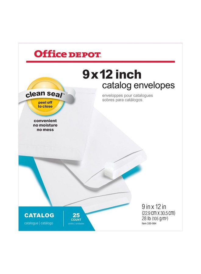 Office Depot Clean Seal(Tm) Catalog Envelopes 9In. X 12In White Pack Of 25 77P20 - Image 5