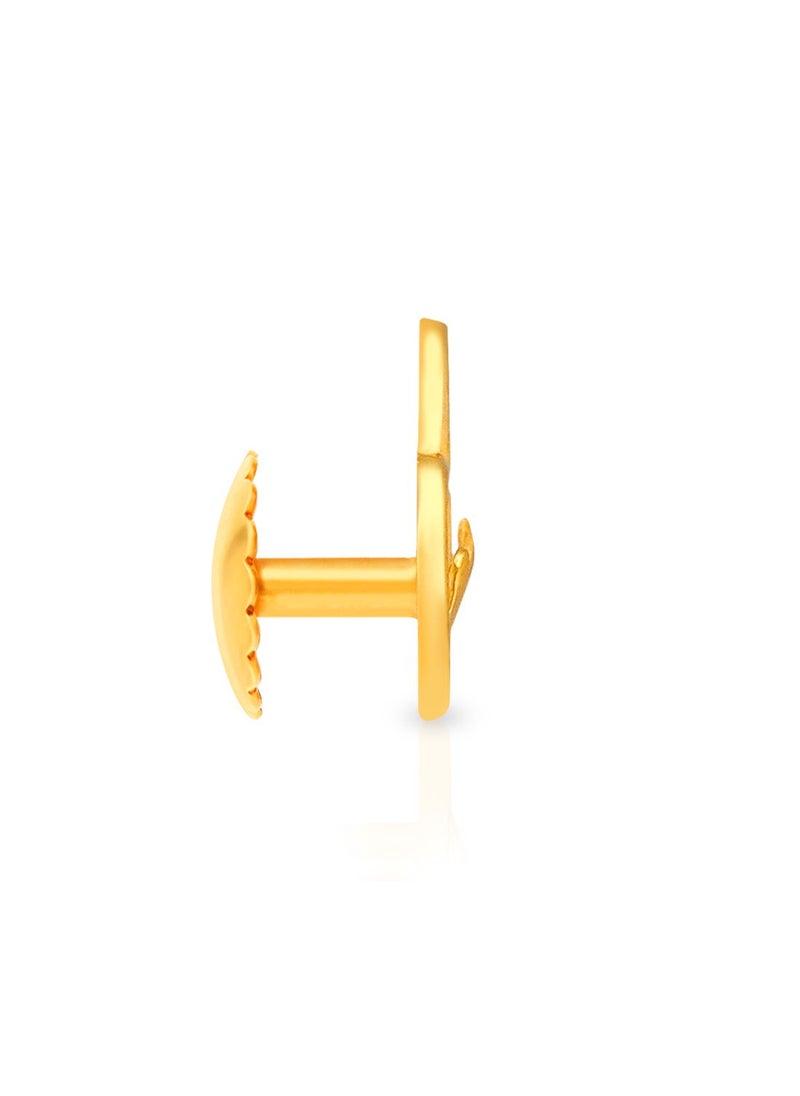 Malabar Gold and Diamonds 22k 916 Purity Gold Studs Earrings for Girls DZER383Y  - Image 2