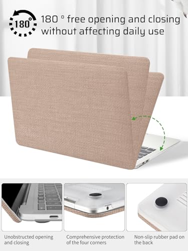 Seorsok Compatible with MacBook Air 15 inch Case 2026 2025-2023 Release M5 A3448 M4 A3241 M3 A3114 M2 A2941 Touch ID,Elegant Leather Plastic Hard Shell Case with Keyboard Cover,Brown No Logo Cutout - Image 5