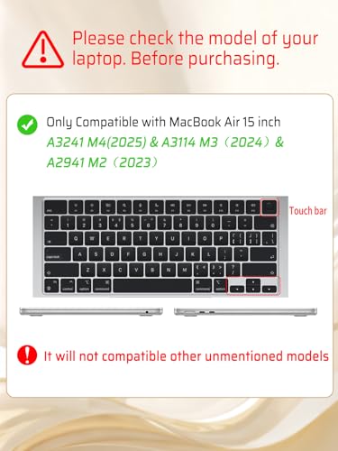 Seorsok Compatible with MacBook Air 15 inch Case 2026 2025-2023 Release M5 A3448 M4 A3241 M3 A3114 M2 A2941 Touch ID,Elegant Leather Plastic Hard Shell Case with Keyboard Cover,Brown No Logo Cutout - Image 3