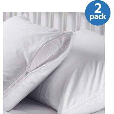 Trance Home Linen Anti-Bacterial Hypoallergenic Terry Solid Waterproof Pillow Protector|Dust Mite-Bed Bug-Fluid Spill Protection Covers(Standard|18X28 Inch,Bamboo White)-Pack Of 2,2 Count,200 TC - Image 2