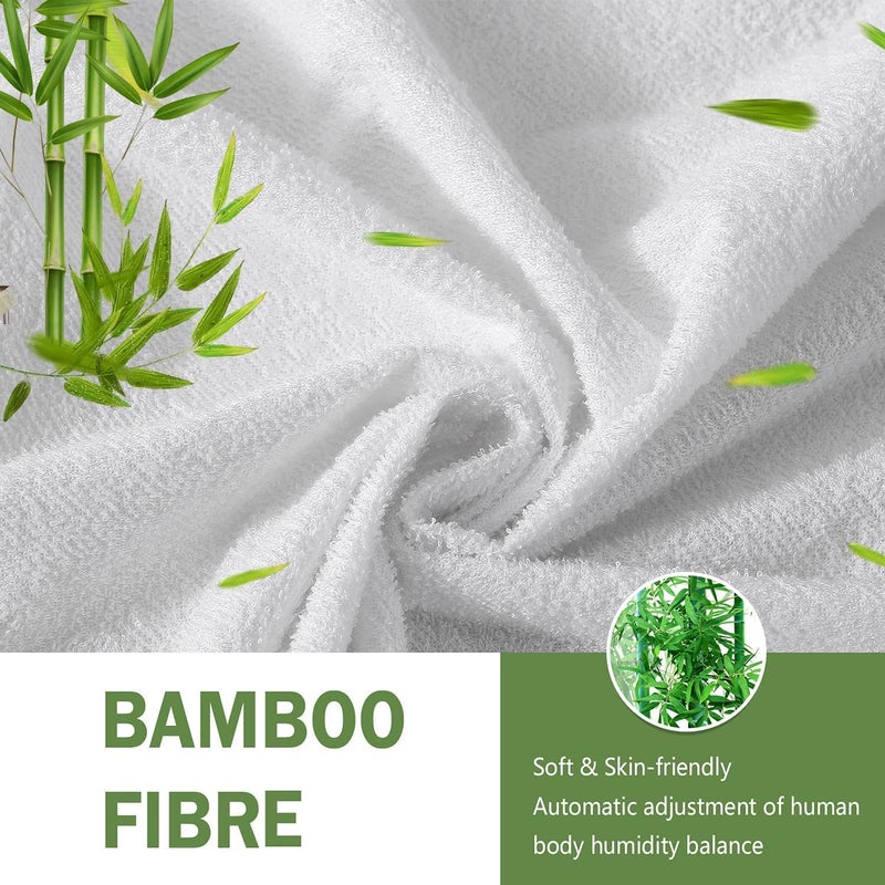 Trance Home Linen Anti-Bacterial Hypoallergenic Terry Solid Waterproof Pillow Protector|Dust Mite-Bed Bug-Fluid Spill Protection Covers(Standard|18X28 Inch,Bamboo White)-Pack Of 2,2 Count,200 TC - Image 3