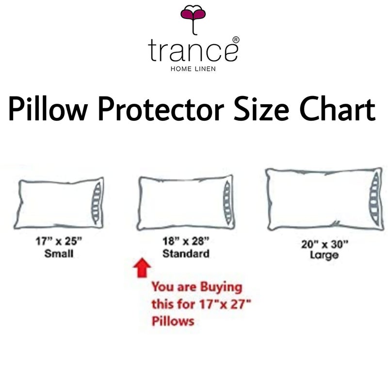 Trance Home Linen Anti-Bacterial Hypoallergenic Terry Solid Waterproof Pillow Protector|Dust Mite-Bed Bug-Fluid Spill Protection Covers(Standard|18X28 Inch,Bamboo White)-Pack Of 2,2 Count,200 TC - Image 4