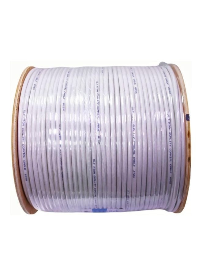 XLT RG6 Ultra Coaxial Cable, 75 Ohms Impedance with 99 percentage Braiding - 300 Yard White - Image 2