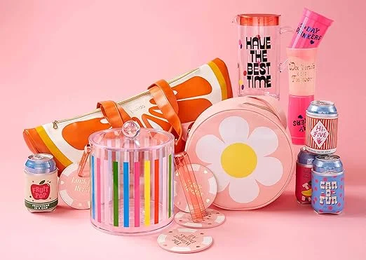 بان دو party on plastic party cup set, day drinkers أزرق وردي 4.875x3.125بوصة