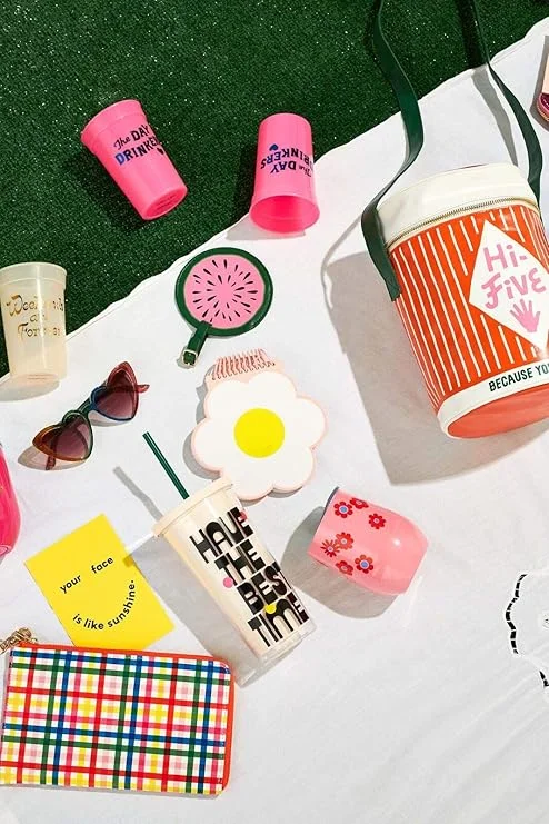 بان دو party on plastic party cup set, day drinkers أزرق وردي 4.875x3.125بوصة