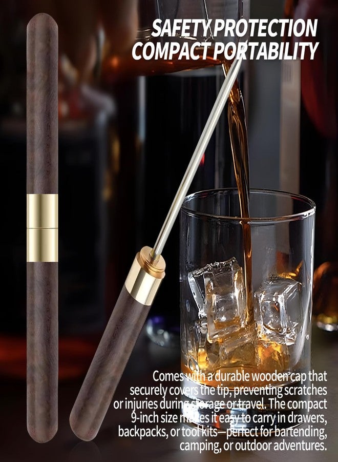 Creztail Ice Pick - 9 Inch Ice Cutter, Stainless Steel Ice Pick with Cover & Non-Slip Wooden Handle, Break Ice Tool for Bars, Kitchen, Bartender Breaking Ice - Image 5