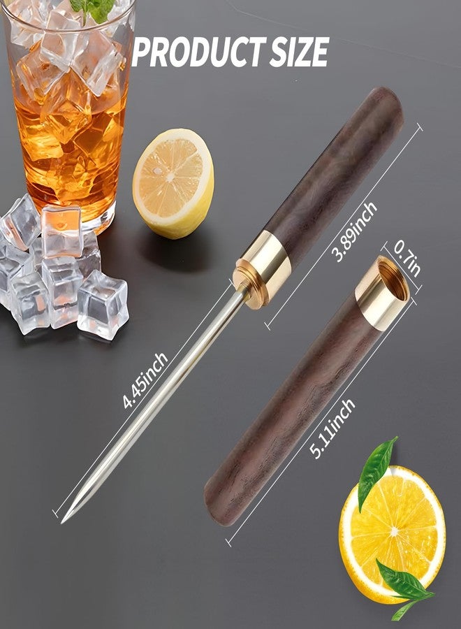 Creztail Ice Pick - 9 Inch Ice Cutter, Stainless Steel Ice Pick with Cover & Non-Slip Wooden Handle, Break Ice Tool for Bars, Kitchen, Bartender Breaking Ice - Image 2