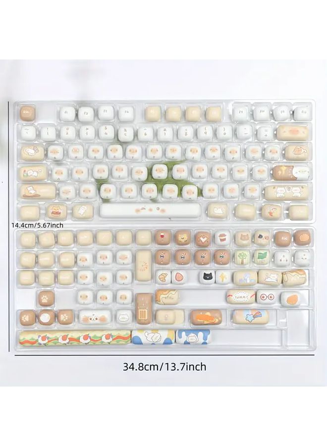 Mog Bread Cat Cartoon Style Moa Height Pet Keycaps 5 Sided Dye Sublimation Cute Round Keycaps For Mechanical Keyboards Gaming Keyboard Accessories - Image 4