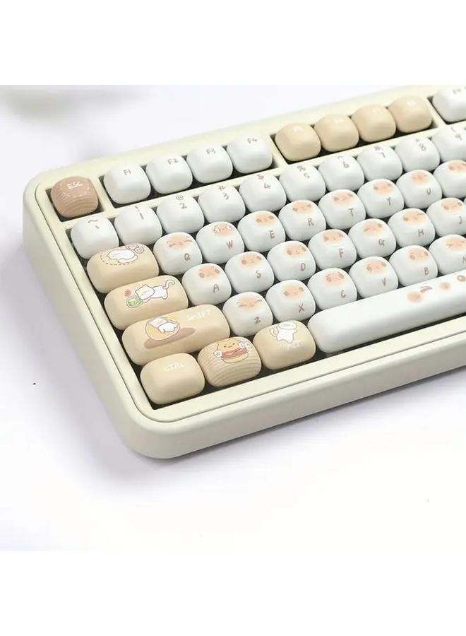 Mog Bread Cat Cartoon Style Moa Height Pet Keycaps 5 Sided Dye Sublimation Cute Round Keycaps For Mechanical Keyboards Gaming Keyboard Accessories - Image 1