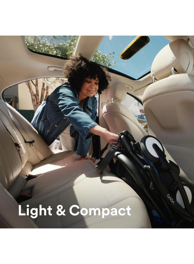 STOKKE عربة الأطفال YOYO3 بإطار أسود وحزمة ألوان 6 أشهر+ - أير فرانس الأزرق، خفيفة الوزن، مدمجة، قابلة للطي وصديقة للسفر مع مقعد مبطن وسقف مع نافذة رؤية، حماية من الشمس UPF 50 أشهر+، عربة للأطفال - Image 3