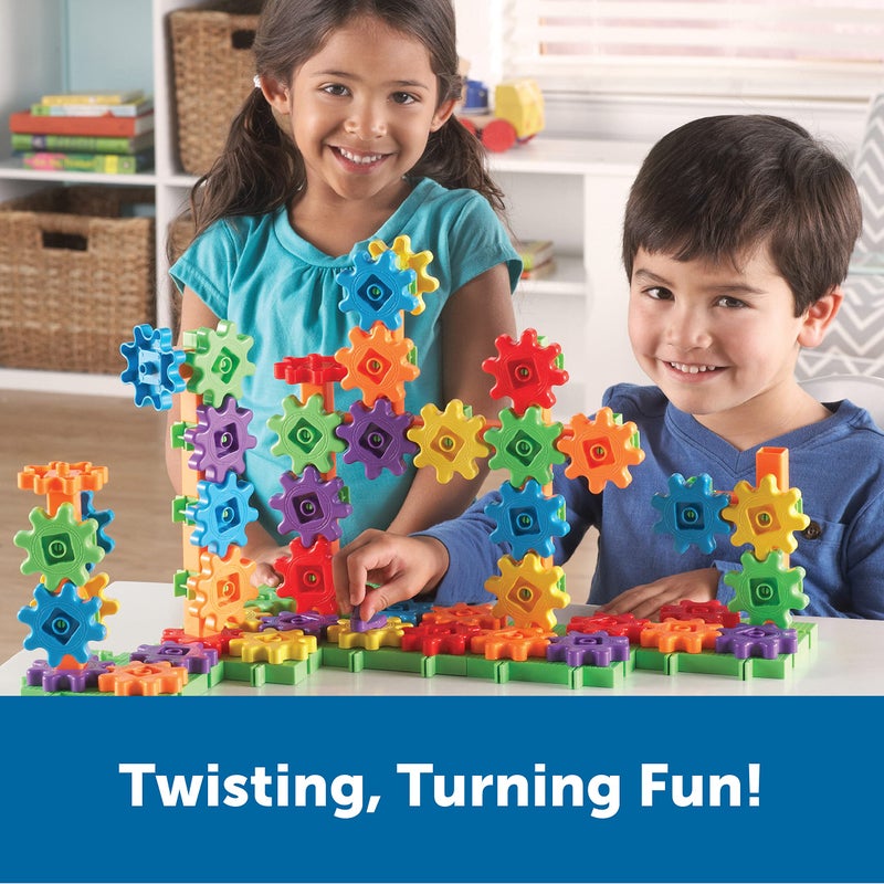 Learning Resources Learning Resources Gears! Gears! Gears! 100-Piece Deluxe Building Set - Ages 3+, Preschool Building Sets, Gears Toys for Kids, STEM Toys for Toddlers, Construction Toy Set - Image 2
