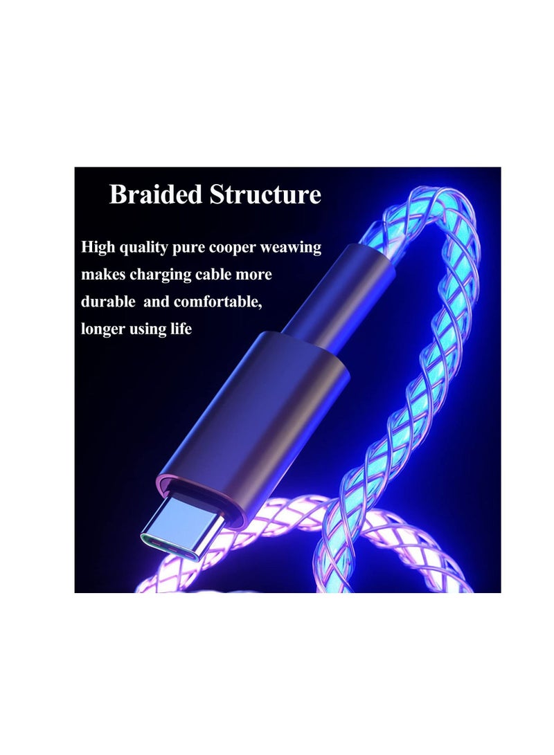 Excefore RGB LED Type C Charger Cord, 66W Fast Charging Cable, Color Gradual Light Up USB Type C Charger Cable, Perfect for Samsung Galaxy S21 S20 S10 S9 S8 Plus and More - Image 4