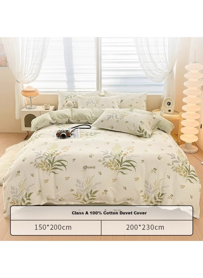 Muji Class A 100% Cotton Duvet Cover Double Student Dormitory Bedding Cover Single Piece 200*230cm