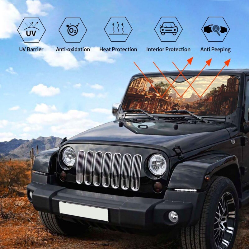 Small Black Foldable Car Windshield Sun Shade Front Window Sun Visor Protector Interior Accessories - Image 5
