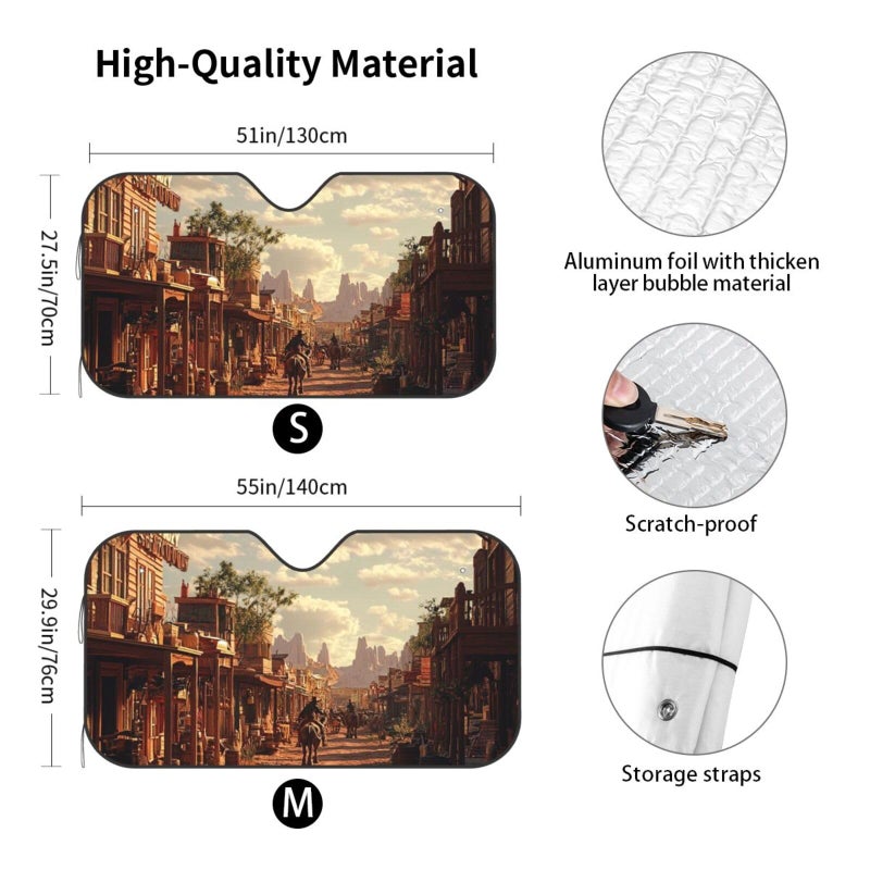 Small Black Foldable Car Windshield Sun Shade Front Window Sun Visor Protector Interior Accessories - Image 3