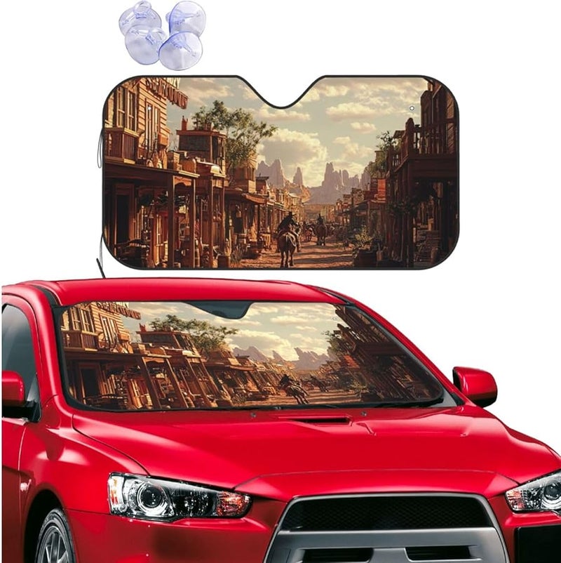 Small Black Foldable Car Windshield Sun Shade Front Window Sun Visor Protector Interior Accessories - Image 1