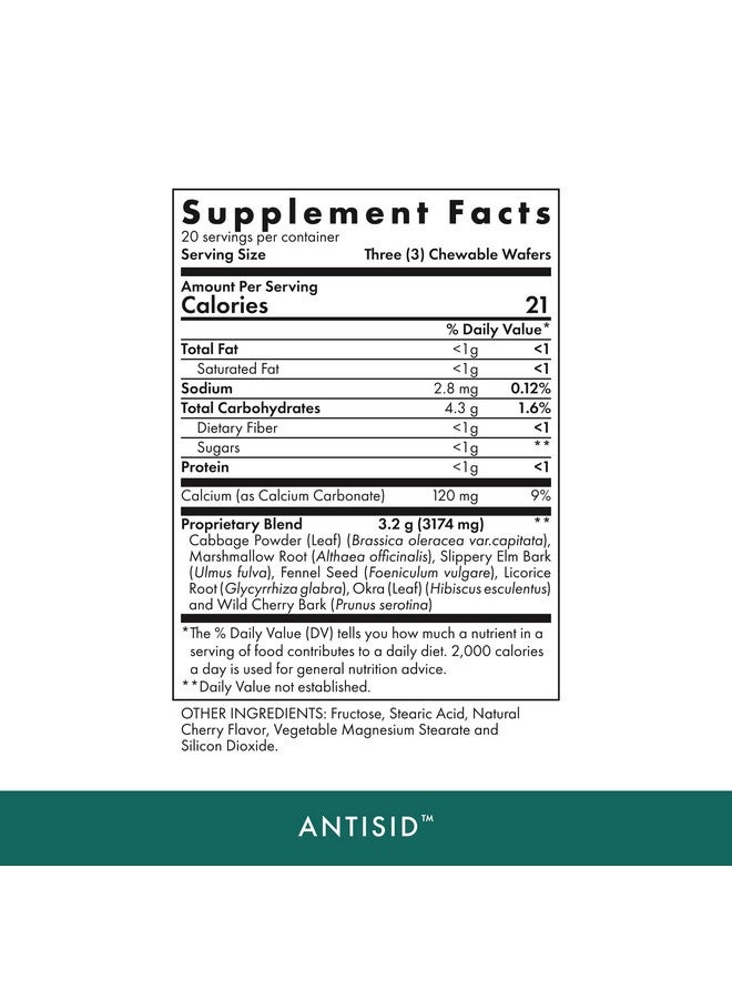 MICHAEL'S MICHAEL'S Health Naturopathic Programs Antisid - 60 Vegan Chewable Wafers - Wild Cherry Flavor - Supports Healthy Digestion - Kosher - 20 Servings  - Image 2