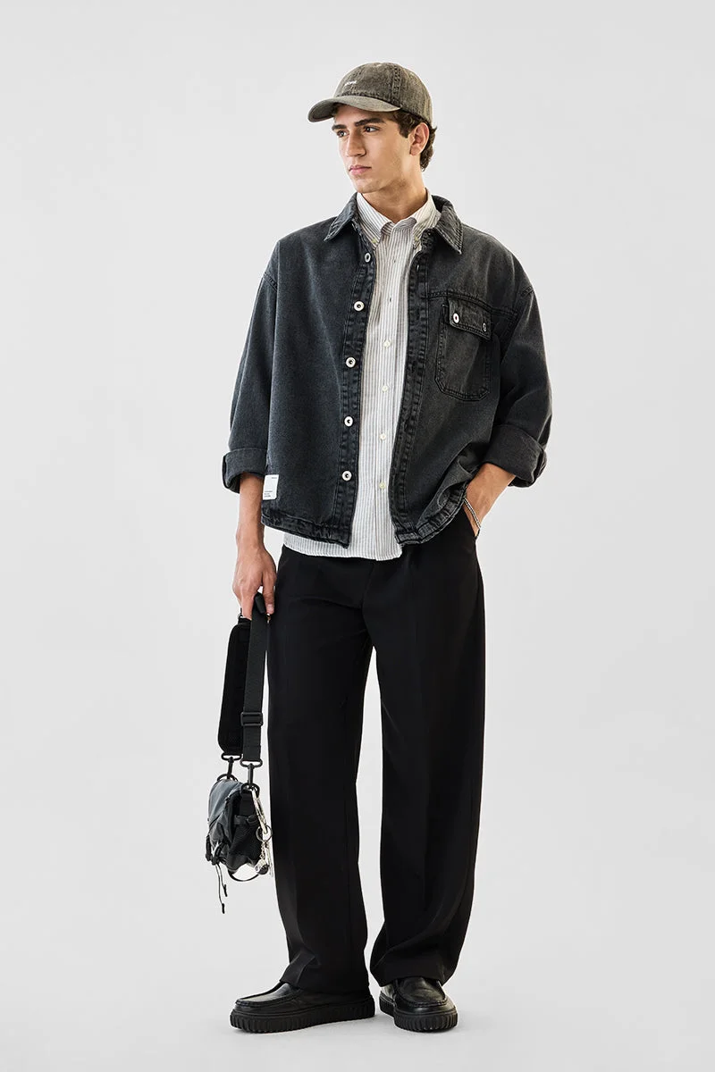 SNITCH جاكيت جينز بقصة مريحة