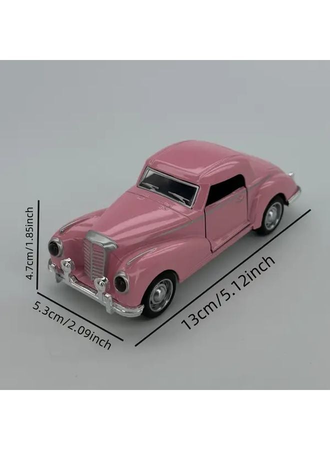 موديل سيارة كلاسيكي قديم من السبائك باللون الأصفر لعبة سحب للخلف بأبواب قابلة للفتح - Image 3