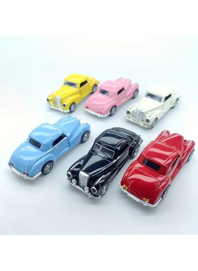 موديل سيارة كلاسيكي قديم من السبائك باللون الأصفر لعبة سحب للخلف بأبواب قابلة للفتح - Image 5