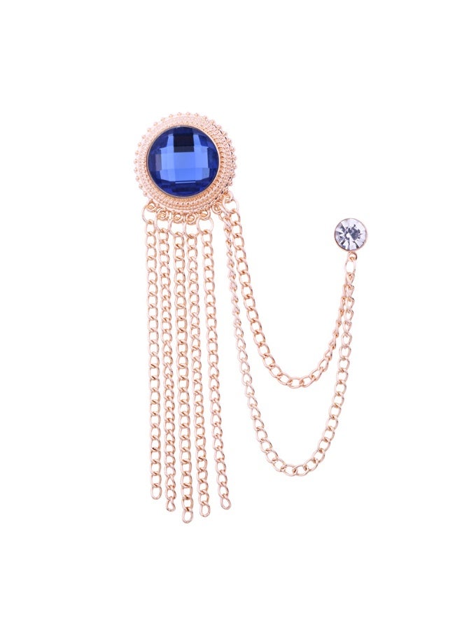 Versatile Temperament Personality Gemstone Tassel Chain Suit Brooch