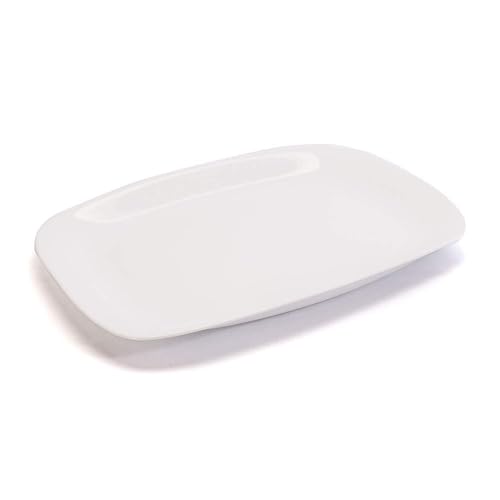Incrizma Brilliant White Rectangular Serving Plates/Platter (White, 33cm x 24cm) - Image 3