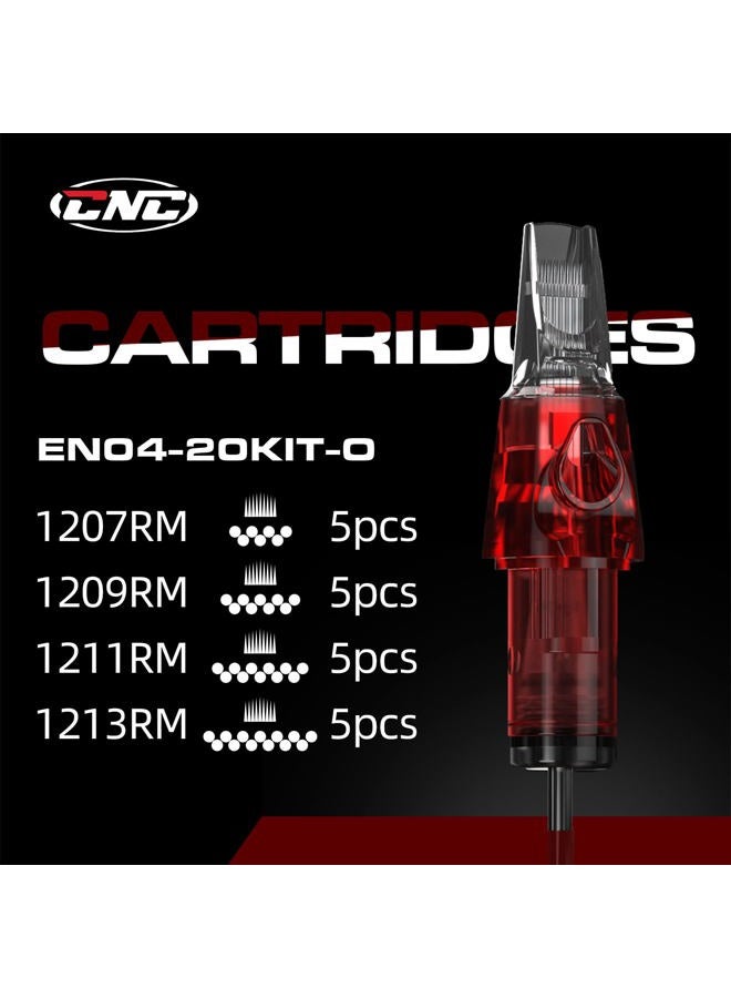 CNC Tattoo Cartridges Needles 20pcs #12 Standard Round Magnum Assorted Tattoo Needle Mixed Cartridge for Tattooing 7RM 9RM 11RM 13RM EN04-20KIT-O - Image 3
