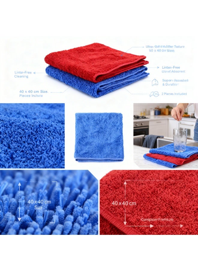 Gator Microfiber Towel | Soft Cleaning Cloth for Dusting, Wiping and Polishing Surfaces | 40 x 40 cm | Pack of 2 - Image 4
