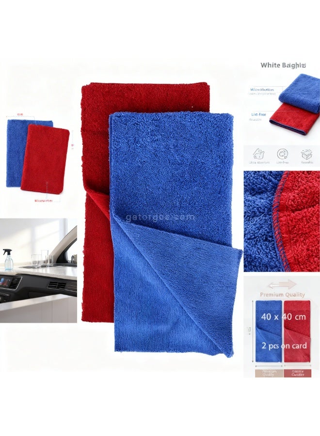 Gator Microfiber Towel | Soft Cleaning Cloth for Dusting, Wiping and Polishing Surfaces | 40 x 40 cm | Pack of 2 - Image 3