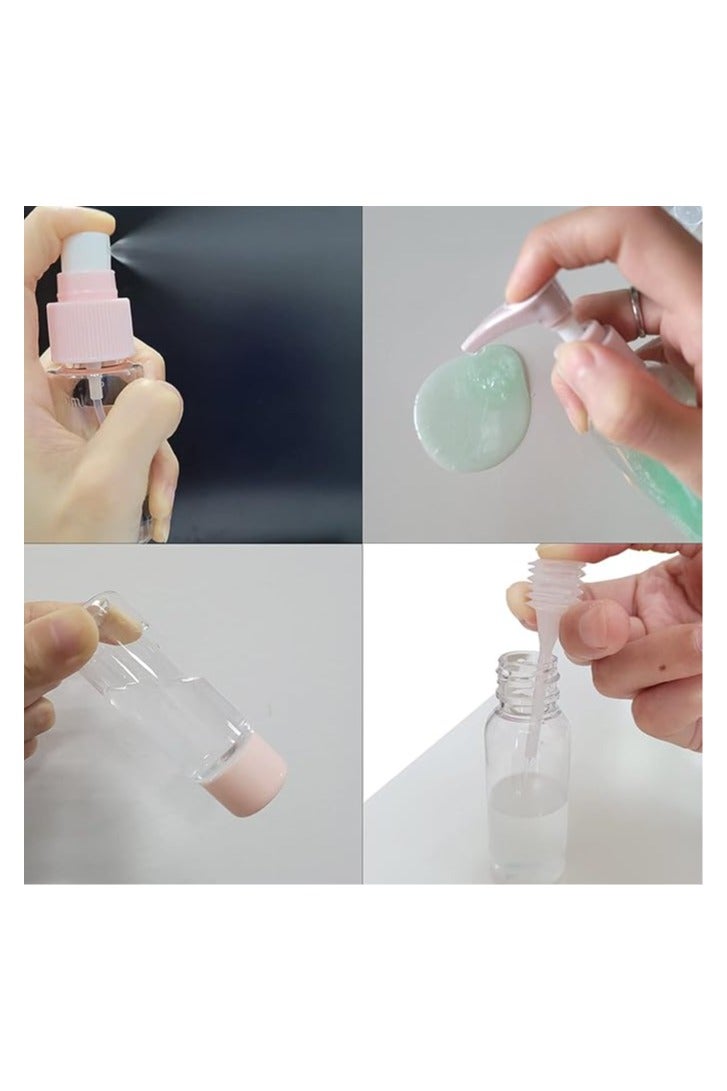 مجموعة زجاجات مستحضرات التجميل والعناية الشخصية المحمولة القابلة لإعادة التعبئة، 7  قطع - متعددة الألوان - Image 3