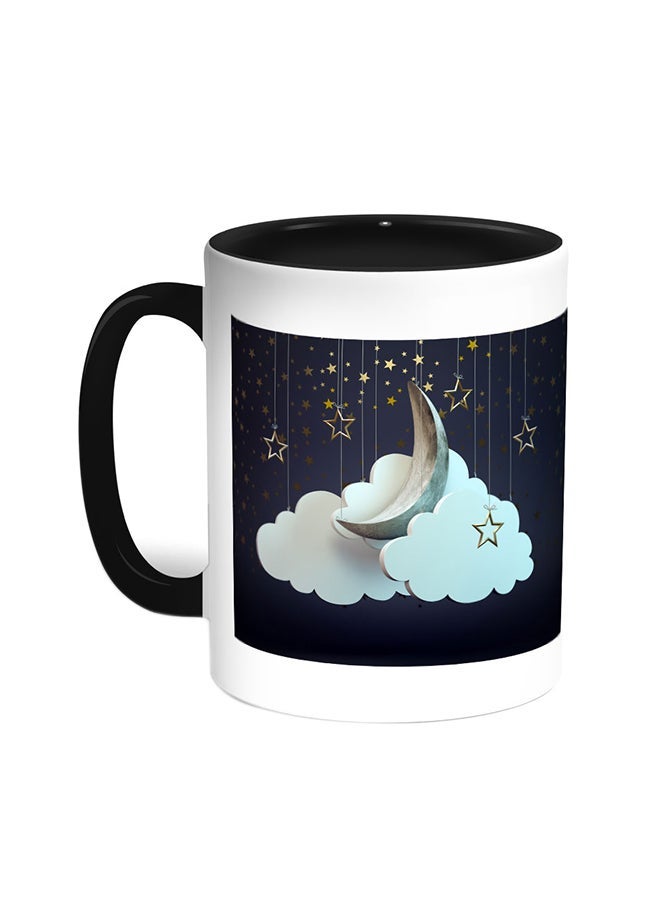 RYN Crescent Of Ramadan Printed Coffee Mug Black/White 11ounce