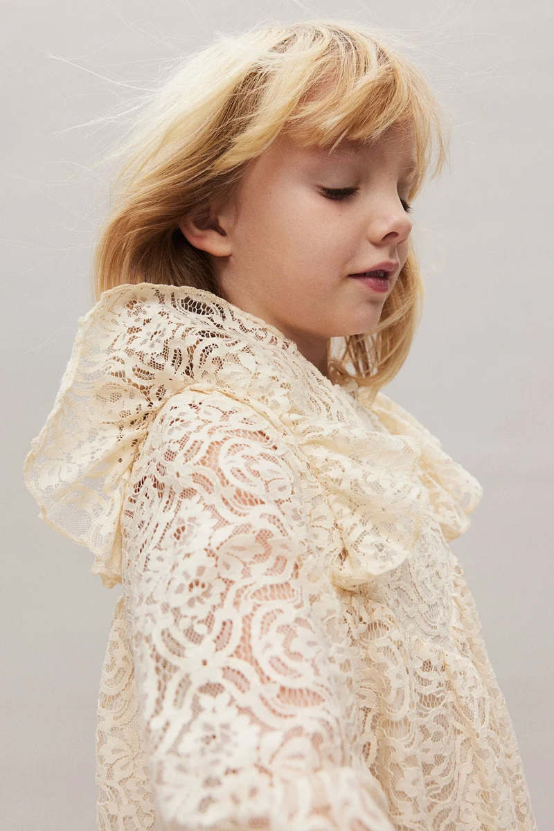 H&M Lace Ruffle Trim Dress