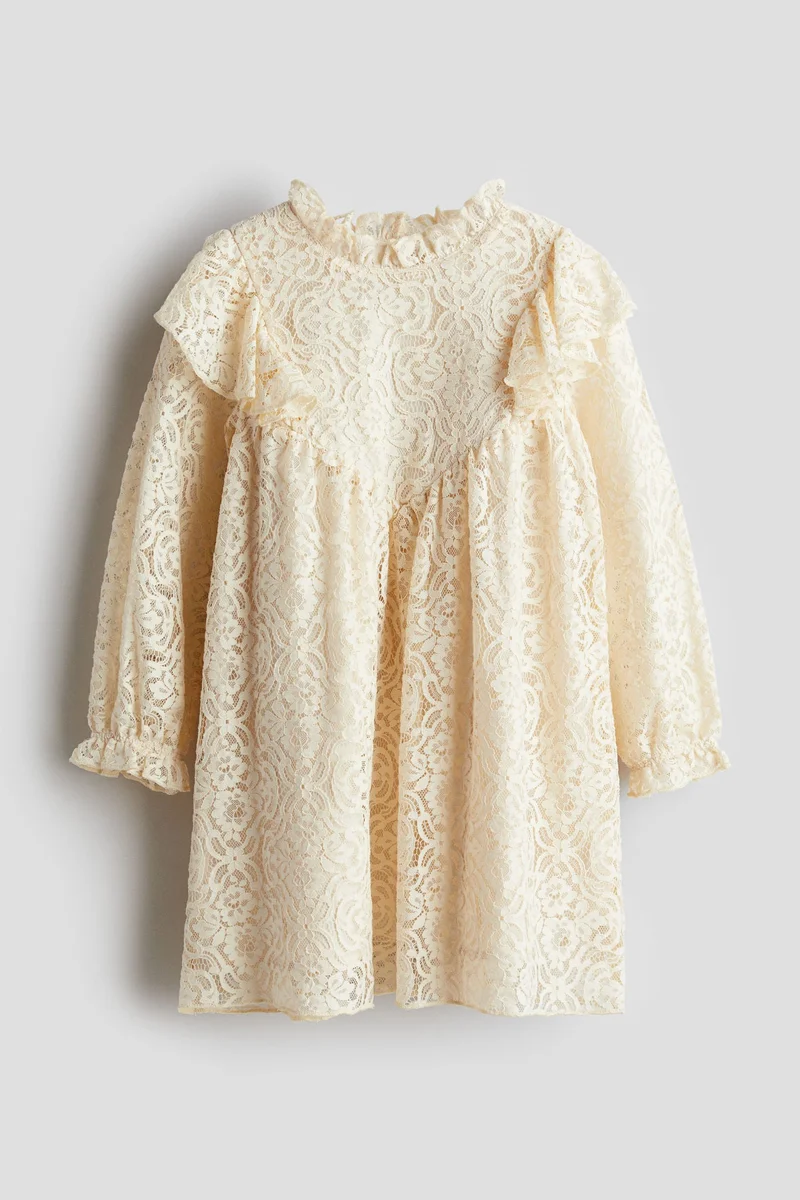 H&M Lace Ruffle Trim Dress