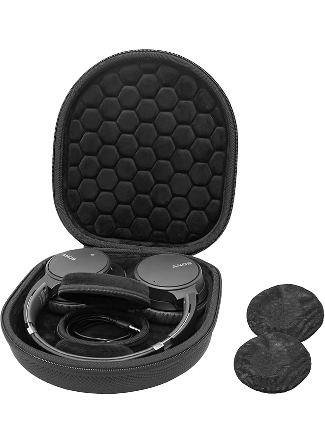 Procases Hard Case For Sony Whch520 Wh1000Xm4 Wh1000Xm5 Whch720N Whxb910N Whch710N Whxb900N Bose 700 Qc35 Ii Wireless Noise Canceling Headphones Travel Carrying Bag With 2 Dust Covers Black - Image 1