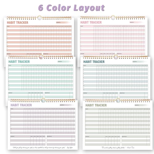 PIOOJK Habit Tracker Calendar, Daily Weekly Goal and Habit Tracker Journal, 12 Months Undated Habits Tracker Planner with Spiral Binding, Boost Productivity Tool and Workout Calendar, 11.7"x8.5" - Image 4