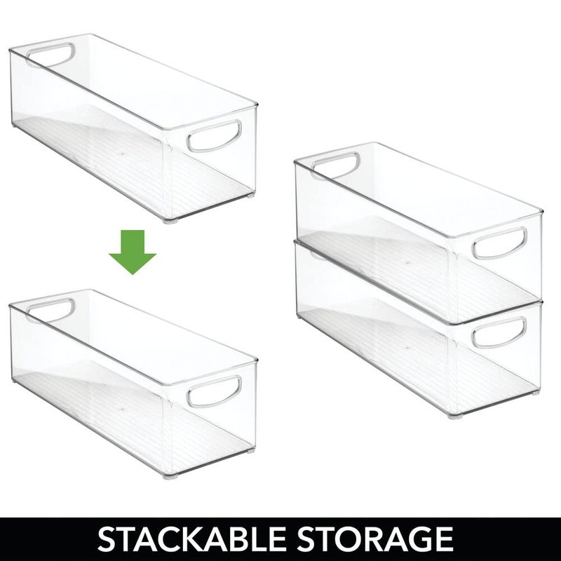 mDesign Household Storage Bin for DVDs, PS4 and Xbox Video Games - Pack of 2, Large, Clear - Image 4