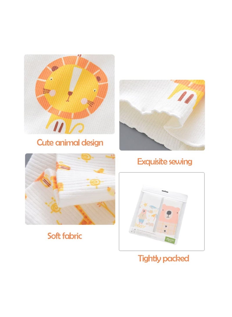 SYOSI Baby Belly Button Band, 2 Pcs Infant Belly Wrap, Double-layer Elastic Navel Protection for Help Keep Baby Warm, Newborn Belly Protector, Cute Cartoon Belly Button Band, Cotton Infant Belly Bands - Image 2