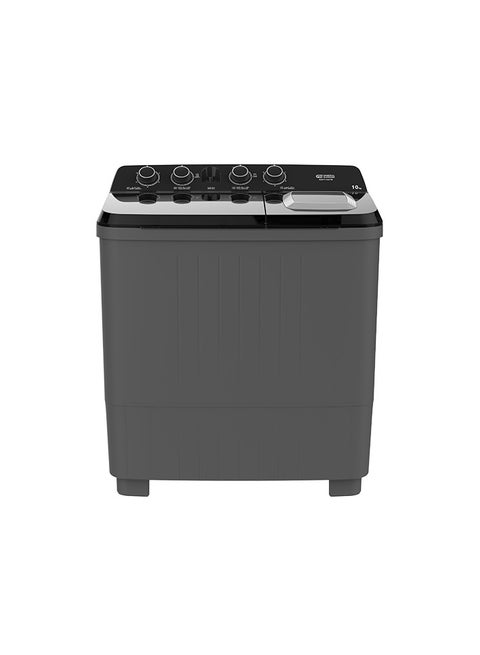 جنرال سوبريم غسالة نصف اوتوماتيك حوضين 10 كيلو,رمادي غامق / اسود, GSTT10XTB