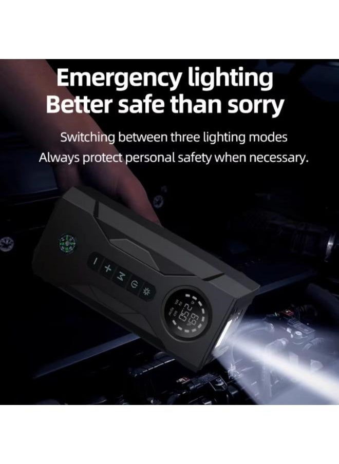 Generic Car Starter Emergency Power Supply Car Air Pump, Built-in Motorcycle Battery, Emergency Start with Power Bank  - Image 5