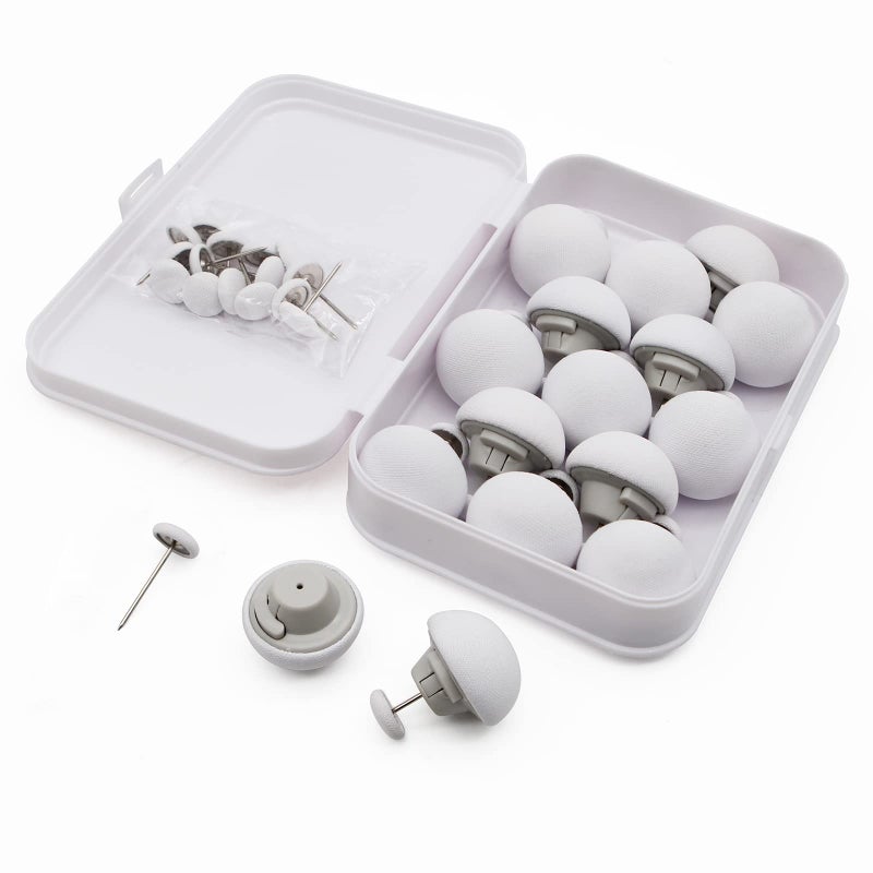 MQUPIN Duvet Pin Duvet Clips 16 Sets, Duvet Cover Pins Comforter Clips with Soft Fabric Material, Double Sided Pin Fasteners for Quilt, Cushions, Curtains - White - Image 1