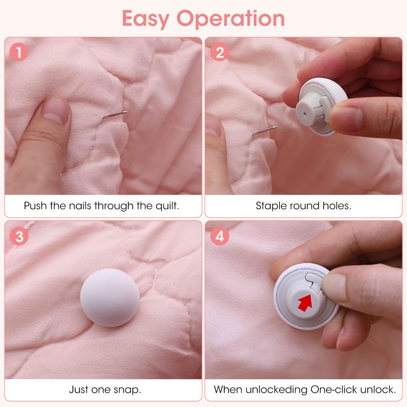 MQUPIN Duvet Pin Duvet Clips 16 Sets, Duvet Cover Pins Comforter Clips with Soft Fabric Material, Double Sided Pin Fasteners for Quilt, Cushions, Curtains - White - Image 4