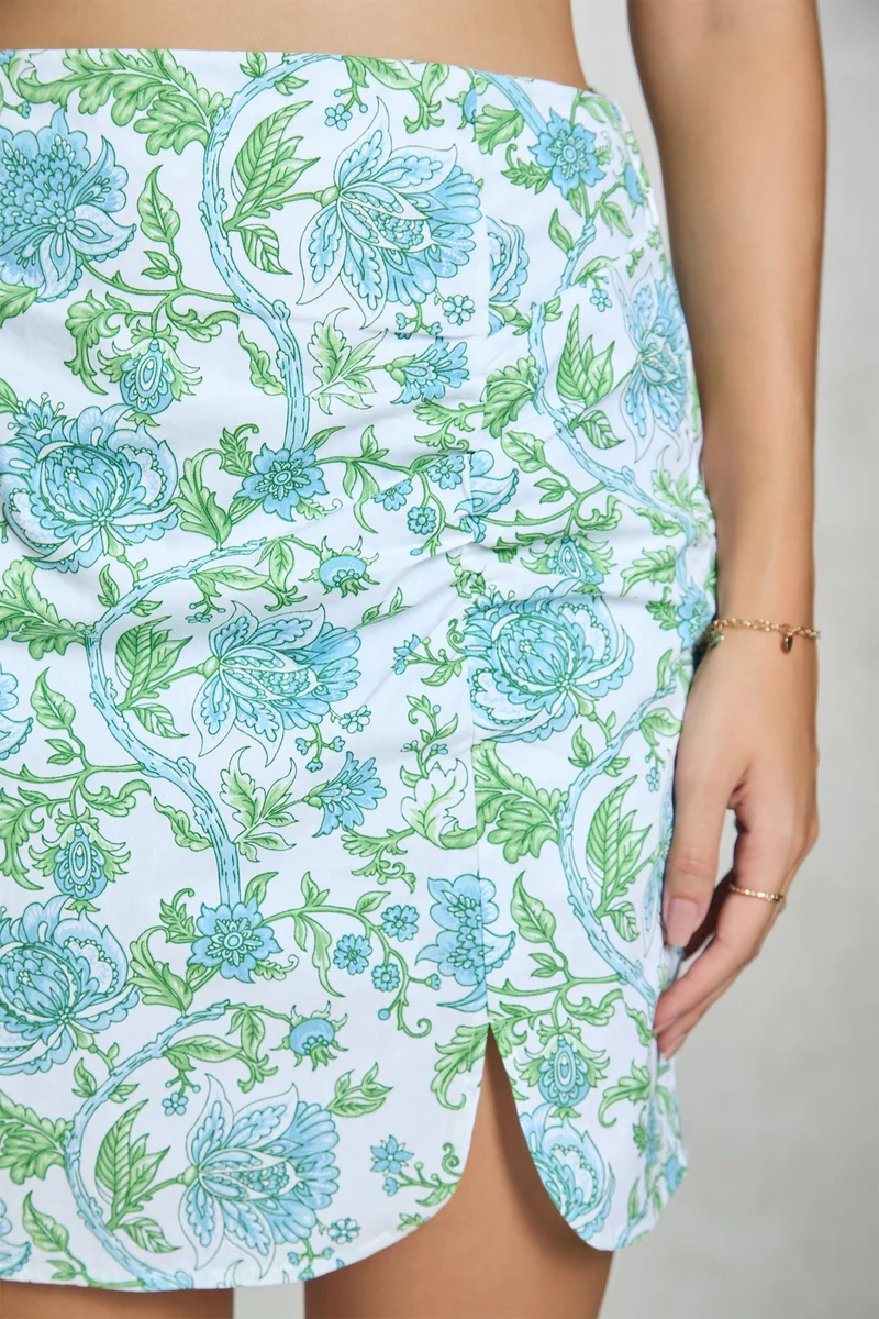 Virgio Virgio Women Cotton Mini Length Floral Skirt