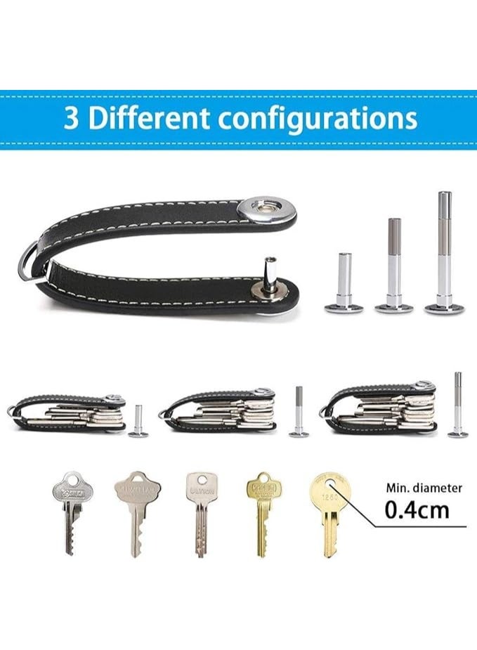 Compact Key Holder,Leather Key Organizer, Folding Pocket Key Holder with Secure Locking Mechanism - Image 4