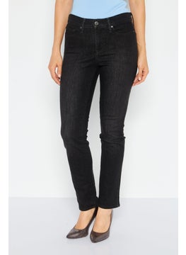 Women Slim Fit Solid Stretchable Jeans, Black