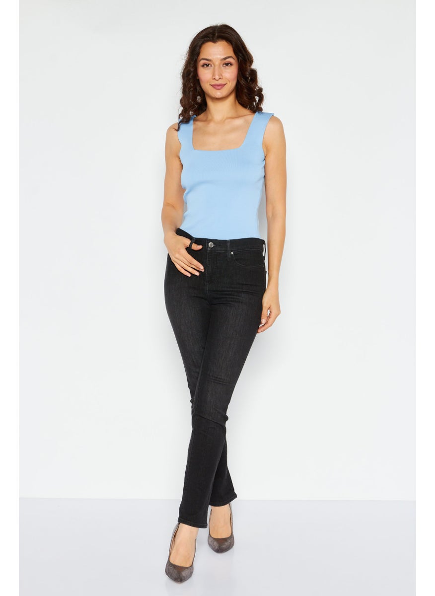 Levi's - Women Slim Fit Solid Stretchable Jeans, Black - Image 1